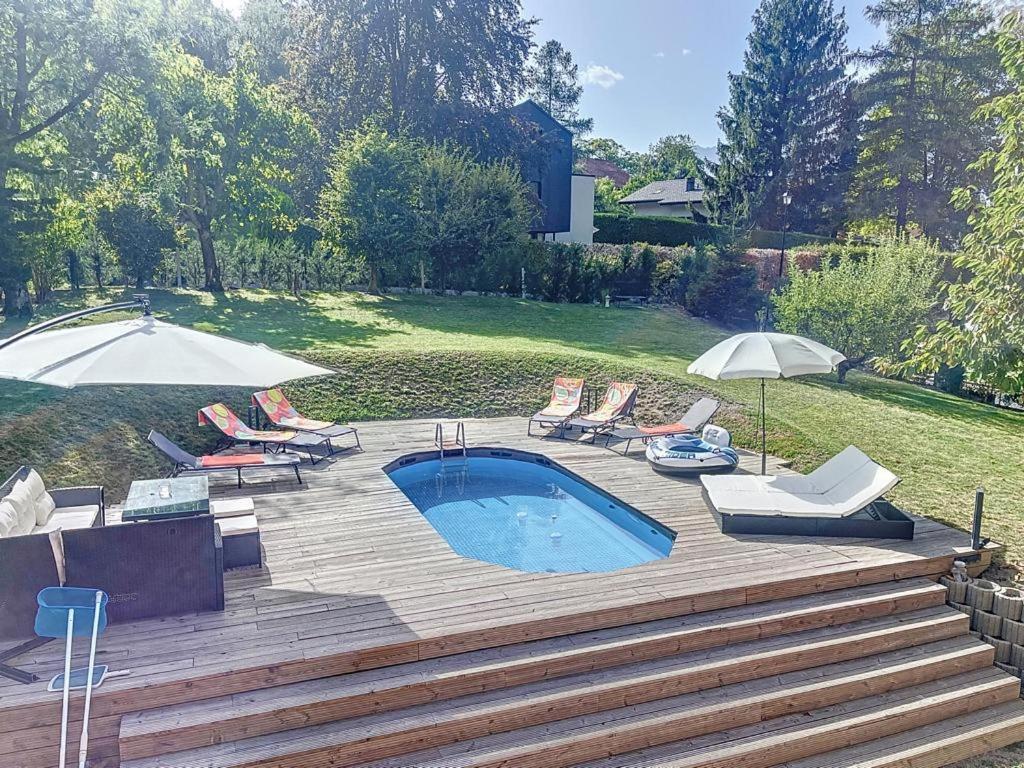 Appartement Moderne Avec Terrasse Et Piscine A Chatel Sur Bex Buitenkant foto