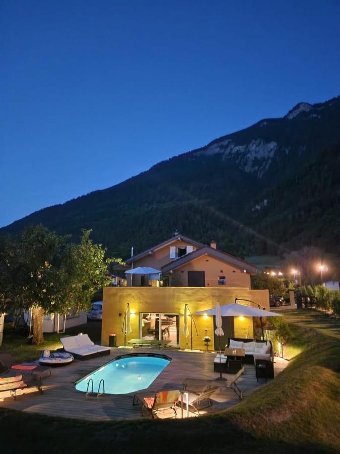 Appartement Moderne Avec Terrasse Et Piscine A Chatel Sur Bex Buitenkant foto