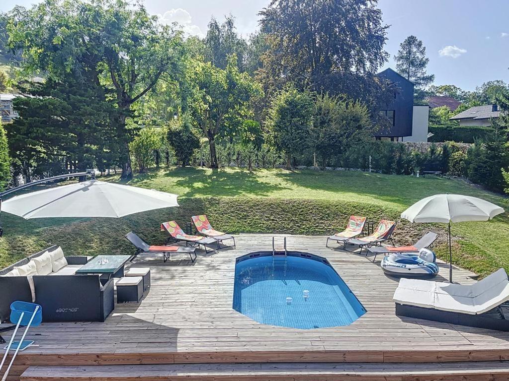 Appartement Moderne Avec Terrasse Et Piscine A Chatel Sur Bex Buitenkant foto