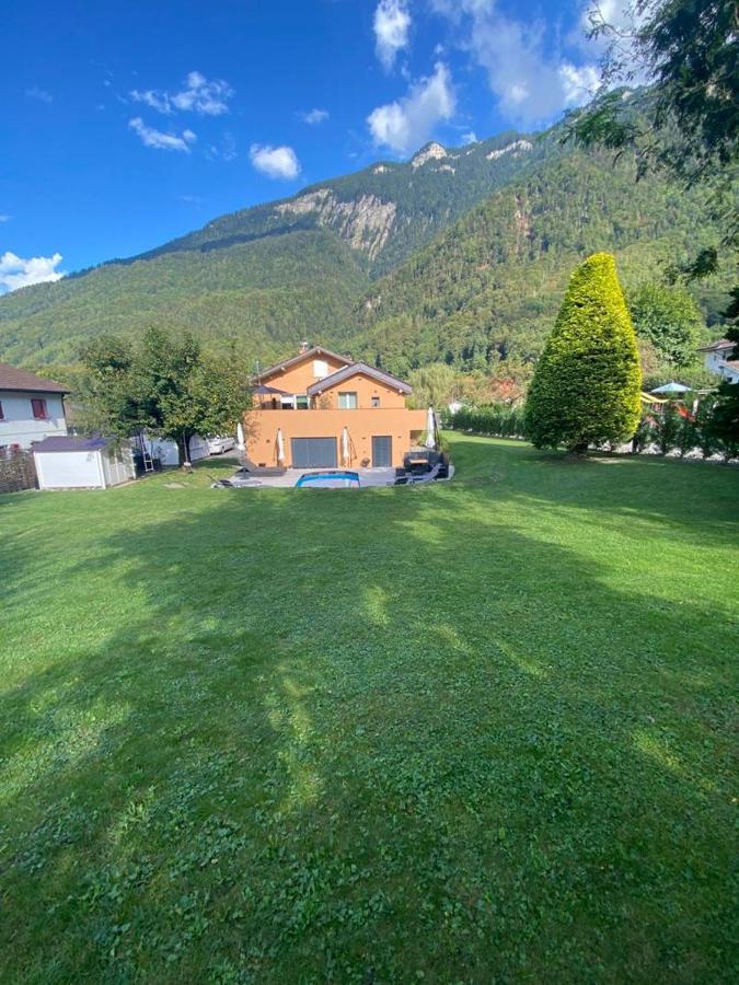 Appartement Moderne Avec Terrasse Et Piscine A Chatel Sur Bex Buitenkant foto